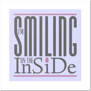 I’m Smiling On The Inside 05grey-pink Posters and Art